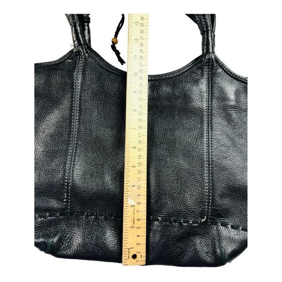 fossil black pebble leather purse shoulder bag hobo - Picture 9 of 9